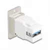 Keystone moodul DELOCK 67337 paneeli monteeritav USB Type-B USB Type-A-le 5 Gbps, hõbedane/valge
