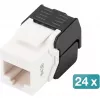 Digitus CAT 6 Keystone Jack varjestamata 24 tk Lame Must Valge RJ-45