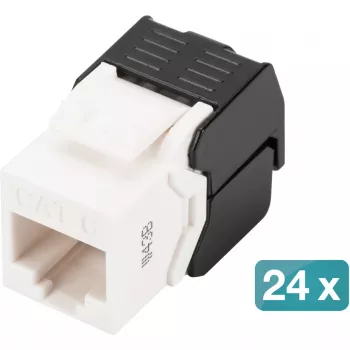 Digitus CAT 6 Keystone Jack varjestamata 24 tk Lame Must Valge RJ-45