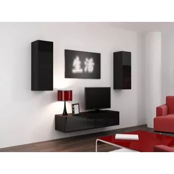 Cama TV-alus VIGO 140 30/140/40 must/must läikiv
