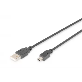 ASM AK-300108-018-S ASSMANN USB-kaabel 2.0 HighSpeed Canon-tüüpi USB A/miniUSB B (5-pin) I (pistik) 1,8 m