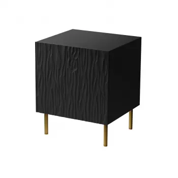 Öökapikomplekt 2 tk cama meble JUNGLE — 53,5×40,5×44 cm, must matt MDF/puitlaastplaat, kuldsed jalad