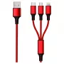 USB-kaabel 2GO 797150 1,5 m USB B USB C/Micro-USB B/Lightning punane