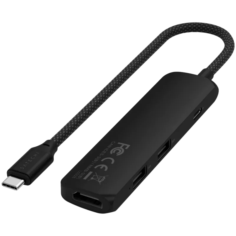 Satechi ST-P4SK liidese jaotur USB Type-C 10000 Mbit/s Must