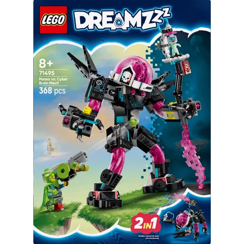 Ehitusmänguasi LEGO 71495 Mateo vs. Cyberbrain Mech — mängukomplekt minifiguuride ja ehitatava mechiga