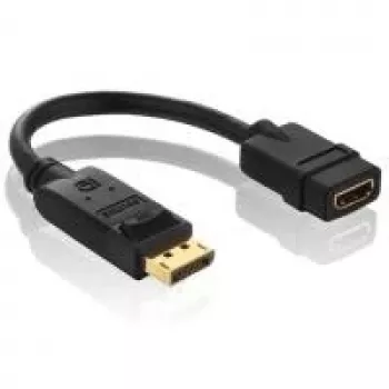 Purelink PureInstall PI155 - Video- / heliadapter - DisplayPort / HDMI - 28 AWG - DisplayPort (M) - HDMI, 19-kontaktiline (W) - 10 cm - Varjestatud - Must (PI155)