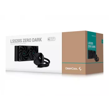 All-in-one vedelikjahuti DeepCool LS520S — 120 mm ventilaatorid, 500–2250 p/min, must, toetab LGA1700/AM5/TR4