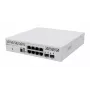 Hallatav L3 lüliti MikroTik CRS310-8G+2S+IN — 8× 2.5G RJ-45, 2× SFP+, PoE, 1U rack-paigaldus, Valge