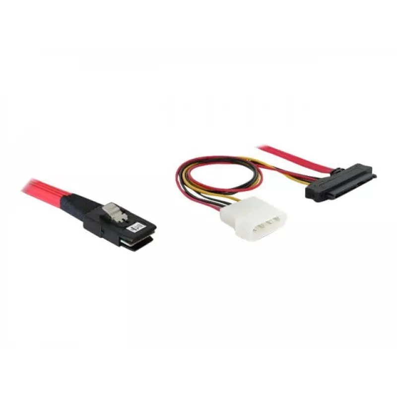 DeLOCK - Sisemine SAS-kaabel (Serial Attached SCSI) - 4-real - 36 kontaktiga 4i Mini MultiLane - Sisemine toiteallikas, 4-kontaktiline, Sisemine SAS, 29-kontaktiline (SFF-8482) - 50 cm (83059)
