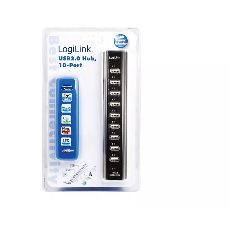 LogiLink UA0096 liidese jaotur 480 Mbit/s Must