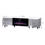 TV-kapp Cama Meble PAFOS EF elektrikaminaga 180x42x49 cm, must matt, 2 ust, 1400–1600 W