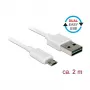 USB-kaabel DeLOCK 84808 USB 2.0 2 m USB A Micro-USB B Valge