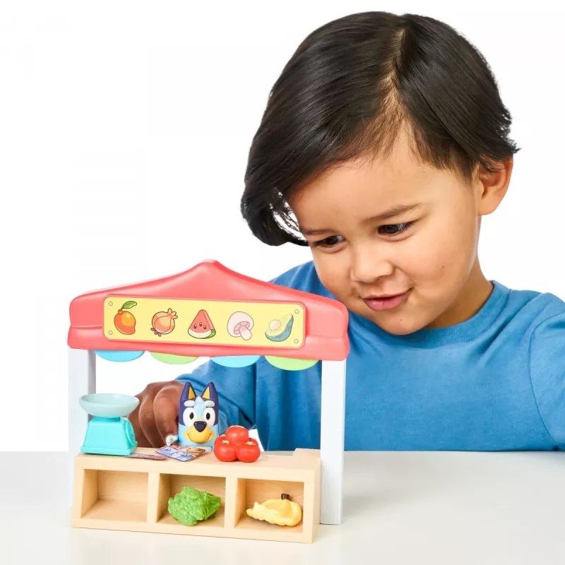 Mänguasjafiguuride komplekt TMTOYS Mini Bluey Toidupood BLU17555 – minitegelaste komplekt poeskäimise mängimiseks