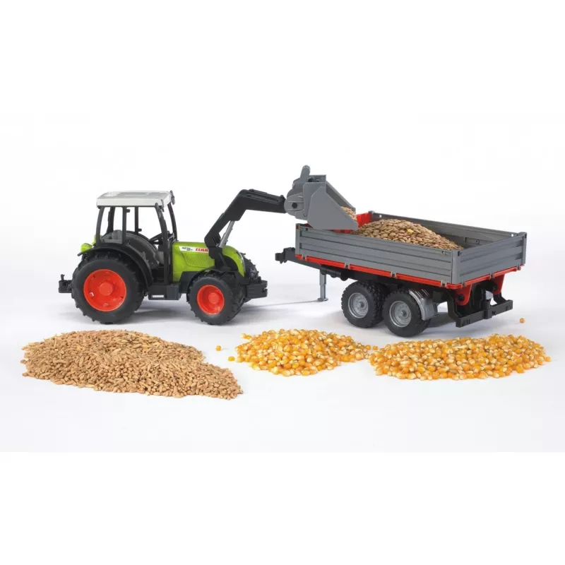 Mängutraktor Bruder Claas Nectis 267 F koos kallurhaagisega