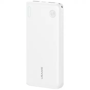 Akupank usams PB83 10000 mAh PD 2×USB-A USB-C valge