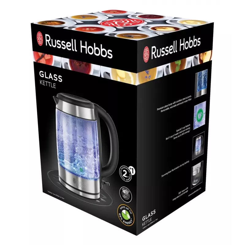 Russell Hobbs elektriline veekeetja 1,7 L 2200 W roostevaba teras läbipaistev