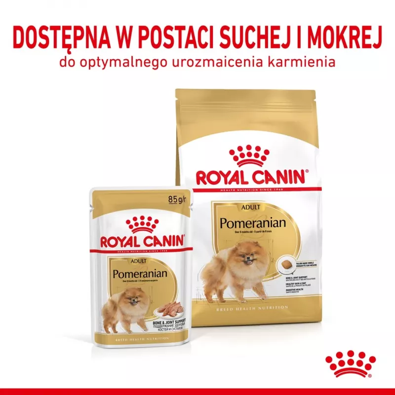 Kuiv koeratoit Royal Canin Pomeranian Adult 3 kg — väikesetõuliste valem täiskasvanud pomeranlastele