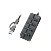 USB3.2 Gen1 HUB, 4xUSB-A sisse/välja lülitiga