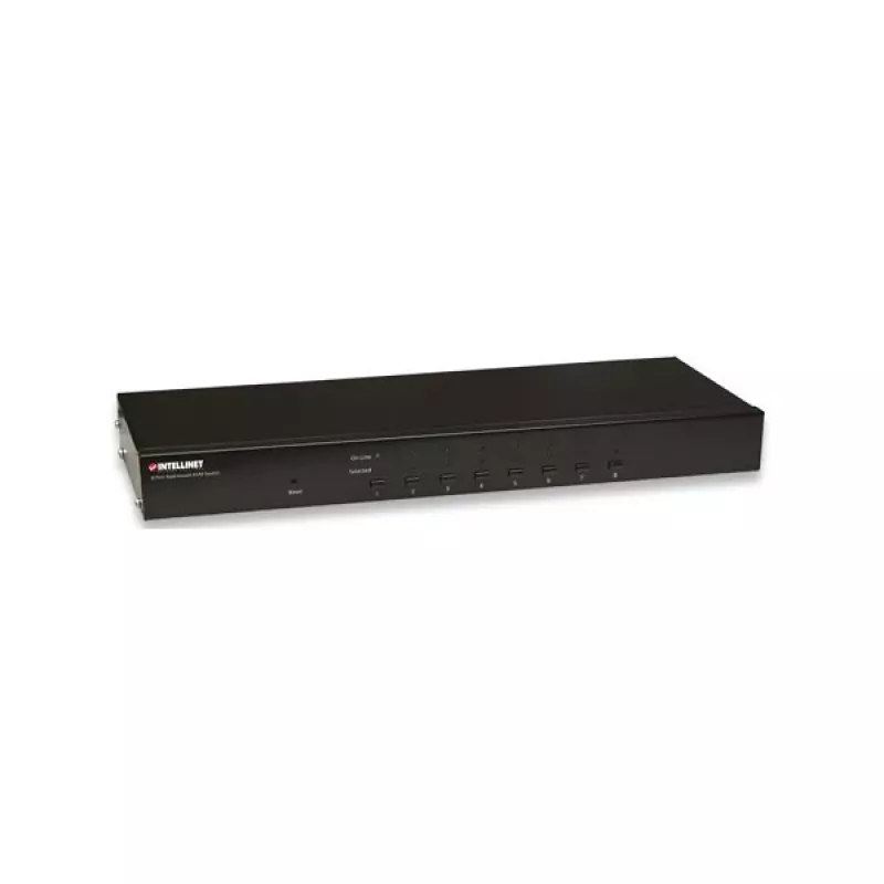 Intellinet 8-pordiline riiulisse paigaldatav KVM-lüliti, Combo USB + PS/2, ekraanikuva, kaablid kaasas (Euro 2-pin pistik)