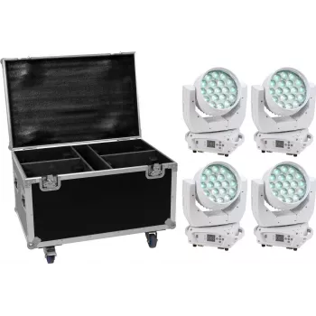 LED-valguse komplekt EUROLITE TMH-X4 Valge – 4 valgustit koos kandekohvri ja ratastega