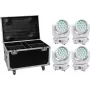 LED-valguse komplekt EUROLITE TMH-X4 Valge – 4 valgustit koos kandekohvri ja ratastega