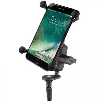 RAM Mounts X-Grip suure telefonihoidik mootorratta kahvli varre alusega