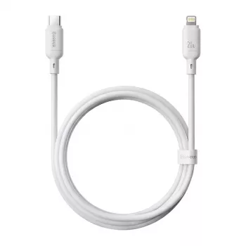 USB USB-C kuni Lightning laadimiskaabel Baseus Silky Series 20W 2m Kuuvalge