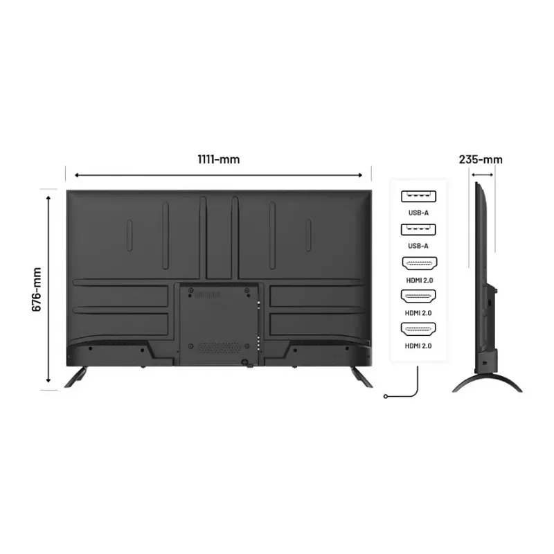 Monitor JAPANNEXT JN-IPS500UHD60F 127 cm (50 tolli) 16:9 IPS UHD, energiaklass E