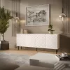 Kummut Cama LUCCA 4D, 200x40x80 cm, valge, puitlaastplaat, 16 mm raam