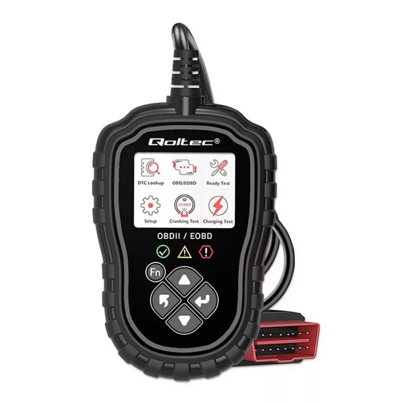 OBDII diagnostikatester QOLTEC ProLine 50685 — sõiduki OBD-II skanner 8V/25V süsteemidele