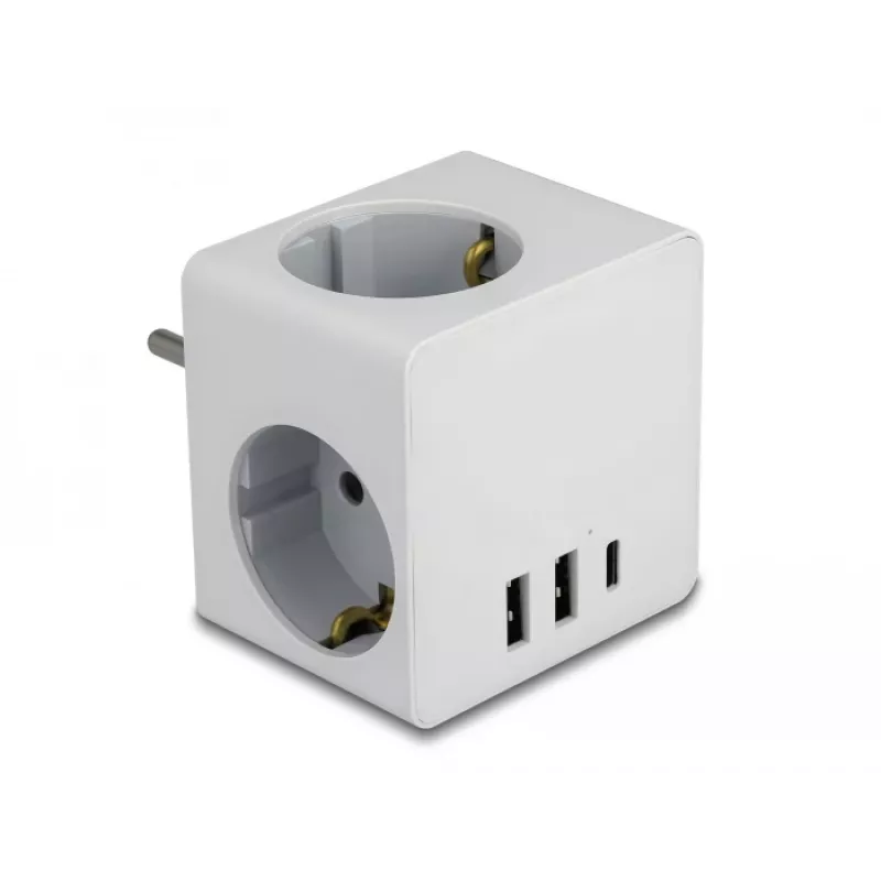 Toitepistiku adapter Type F DeLOCK 11496 2 USB-porti 5V 2.4A 3A