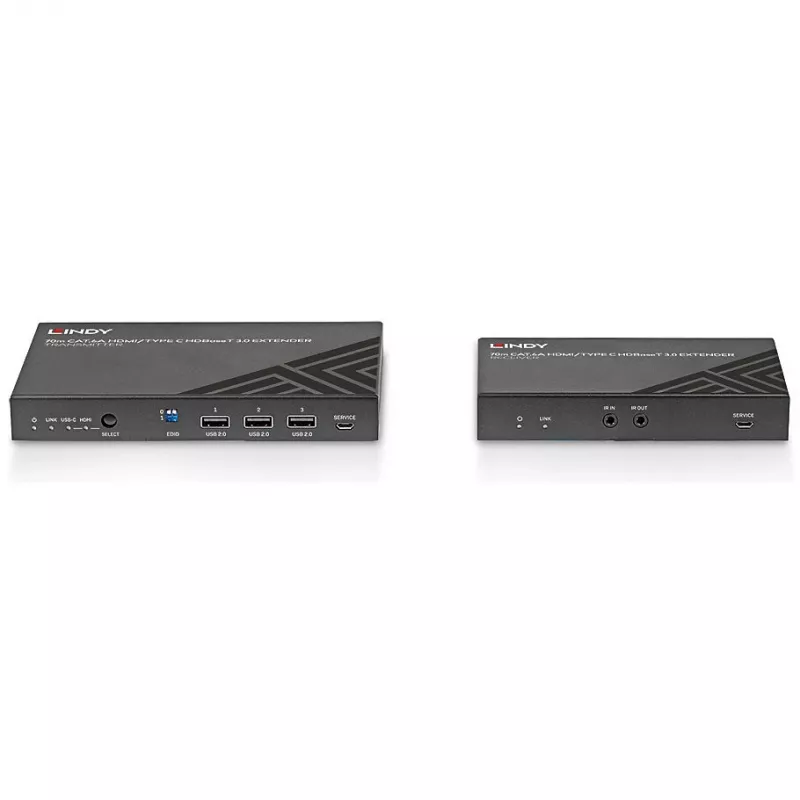 Lindy 70m Cat.6A HDMI 4K60 & Type C HDBaseT 3.0 KVM pikendaja