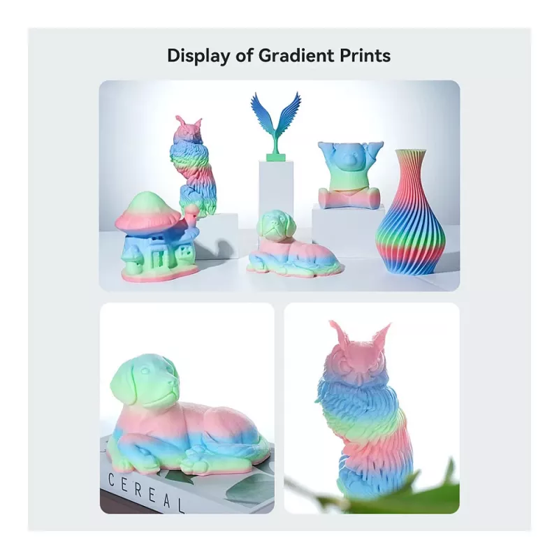 3D-printimisniit Creality PLA 1,75 mm, 1 kg — sinine/roheline/roosa (Creality 3301010424)