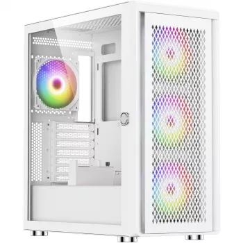 PC korpus Silentware Air 100 Valge — kesk-torn, ATX-ühilduv, valge viimistlus