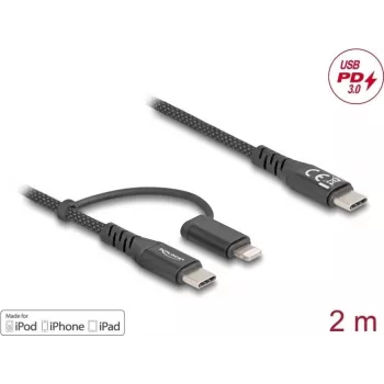USB-kaabel DeLOCK 81171 2 m USB-C USB-C/Lightning must