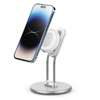 Telefonihoidik SODI SIM-300 hõbedane MagSafe — lauahoidik MagSafe-ühilduvale iPhone'ile
