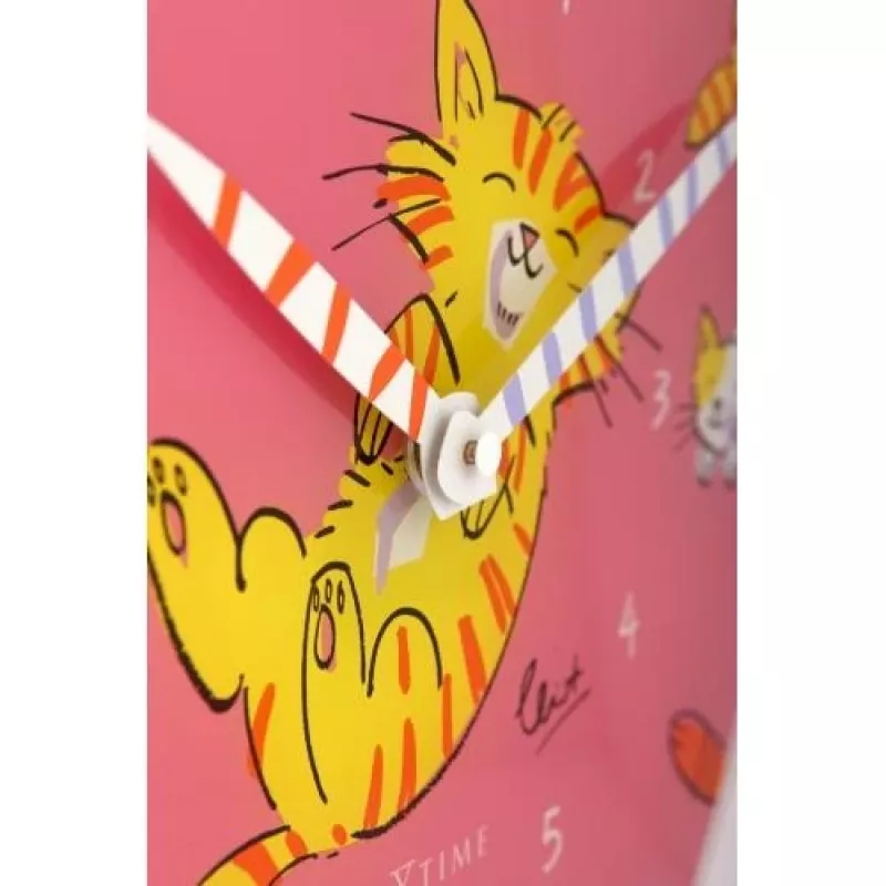 NeXtime klok 8810 Tickle My Tummy, Ø30 cm, Seinale, Roosa/ Mitmevärviline
