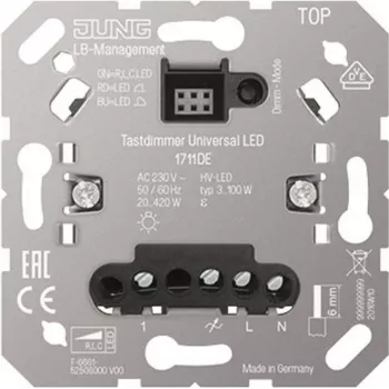 Jung 1711DE Universal LED hämarduslüliti, pöörleva/vajutusega juhtimine, LED-lampidele