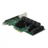 DeLOCK 16 pordiga SATA PCI Express x4 kaart 6 Gbit/s roheline hall
