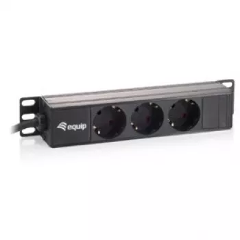 Equip 3-pistikupesaga Prantsuse tüüpi toitejaotusseade 10 tolli 1U plastist 250V 16A