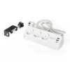 Pistikupesadega pikendusjuhe DIGITUS 3-ooline, 2×USB-A ja 1×USB-C, 3 vahelduvvoolu pistikupesa tüüp E/F, 1,5 m kaabel, valge