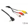 Video kaabliadapter DeLOCK 84504 1.5m 3.5mm 3 x RCA Must