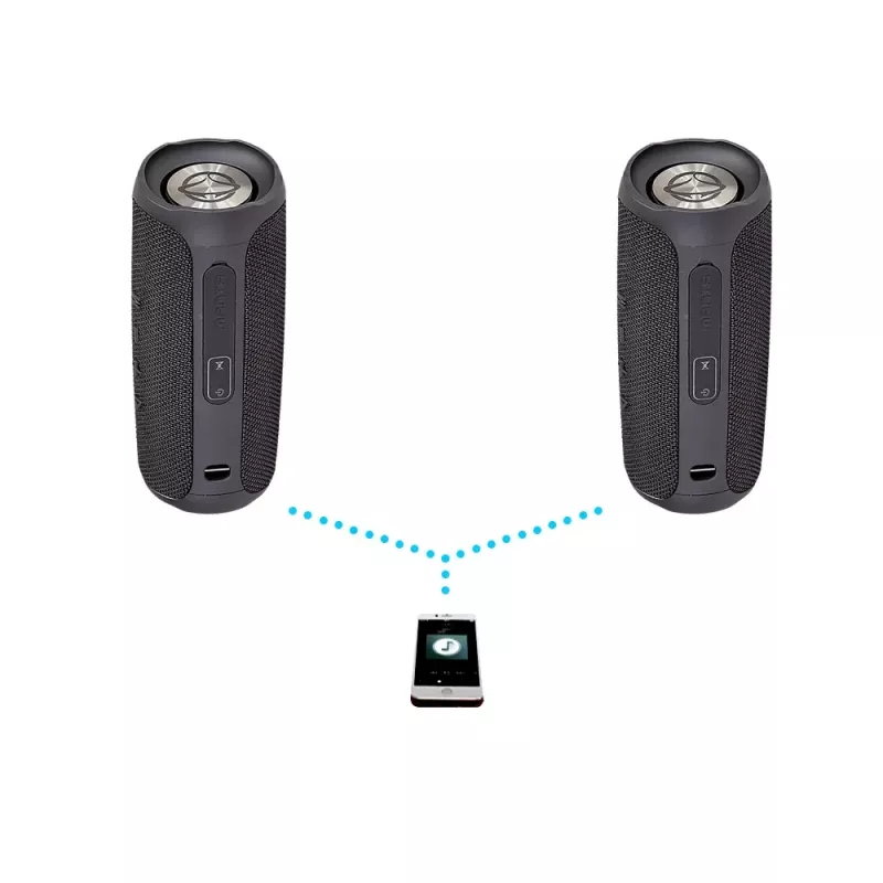 Kaaskantav kõlar MANTA SPK130GO BT — Bluetooth 5.0, TWS, FM, 10W RMS, taaslaetav (must, 8×8×19 cm)