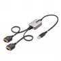 StarTech.com 2 jala (60cm) 2-pordiline USB-jadaliidese adapterkaabel, vahetatavad DB9 kruvid/mutrid, COM-i säilitus, USB-A – DB9 RS232, FTDI, 4. taseme ESD kaitse, Windows/macOS/ChromeOS/Linux – vastupidav TPE-konstruktsioon