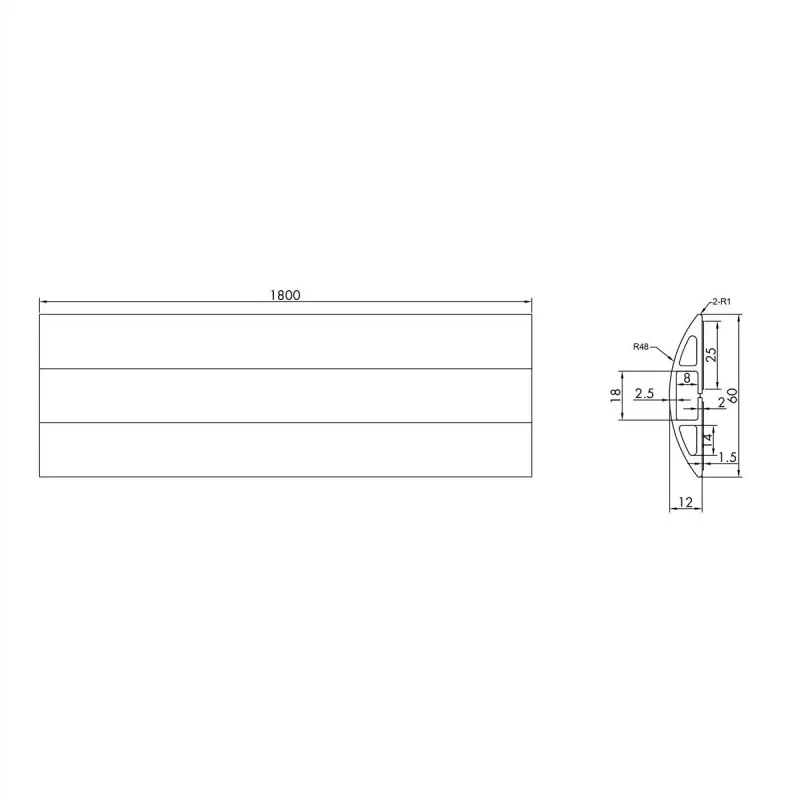 ROLINE kaablikanal TPE Flex, 60 mm, must, 1,8 m (19.08.3105)