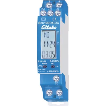 ELTAKO taimerlüliti S2U12DDX-UC 2-kanaliga 1+1S 1TE m.Display S2U12DDX-UC (23200901)