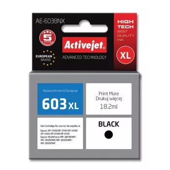 Activejet AE-603BNX tint (asendus Epson 603XL T03A14 jaoks; Supreme; 18,2 ml; must)