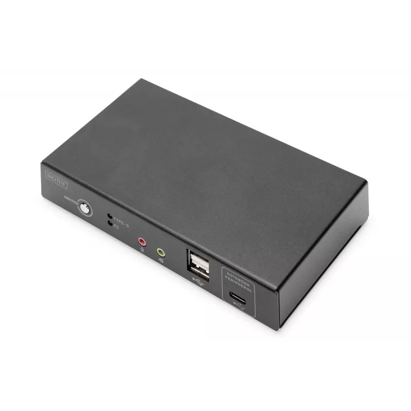 DIGITUS DS-12901 - KVM-/Audio-/USB-lüliti - 4K 30 Hz, USB-C/USB/HDMI-sisend, HDMI-väljund, Võrk
