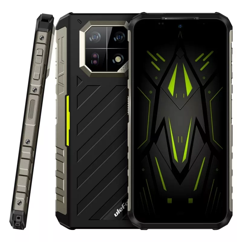 Töökindel nutitelefon UleFone Armor 22 4G, 9GB muutmälu, 128GB salvestusruum, IP69K, roheline