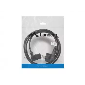 Toitekaabel LANBERG CA-C13C-12CC-0018-BK, 2 m, C13 haakeseadis kuni CEE7/7, must, nurga all C13